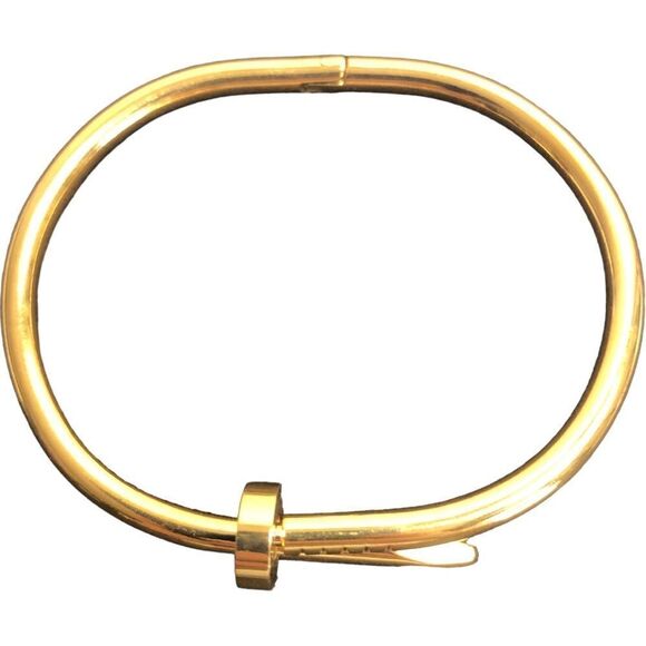 18K Gold Plated Nail Bangle Cuff Bracelet - Picture 8 of 10